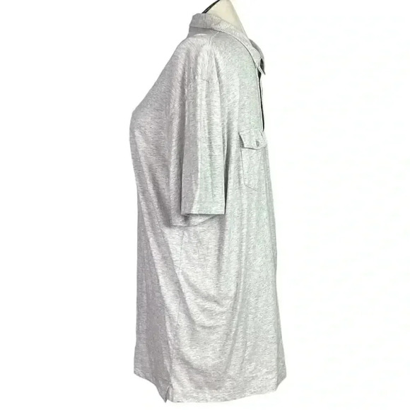 LinkSoul Polo Golf Shirt Mens XXL Gray 3 Button Short Sleeve Heathered Cotton - Picture 3 of 8